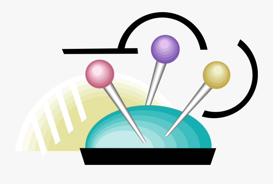 Vector Illustration Of Seamstress And Dressmaker Pin - Costura Pin, Transparent Clipart