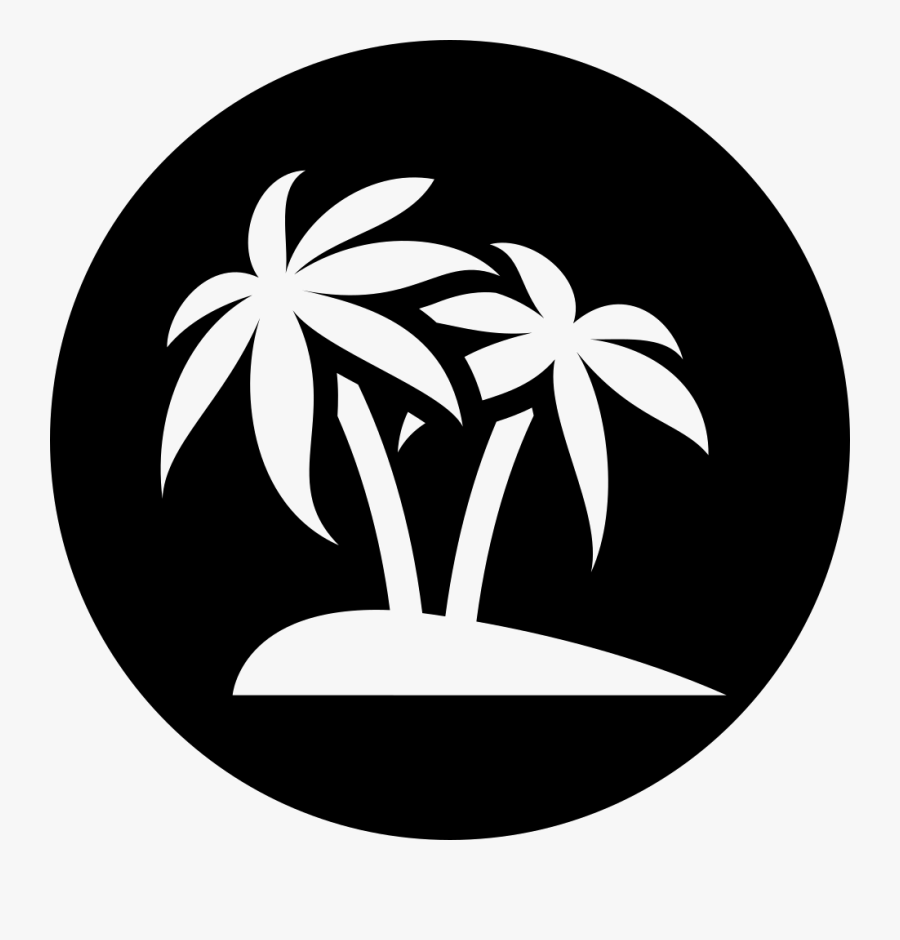 Black And White,leaf,plant,palm Tree,clip Art,tree,monochrome - Black And White Travel Icon, Transparent Clipart