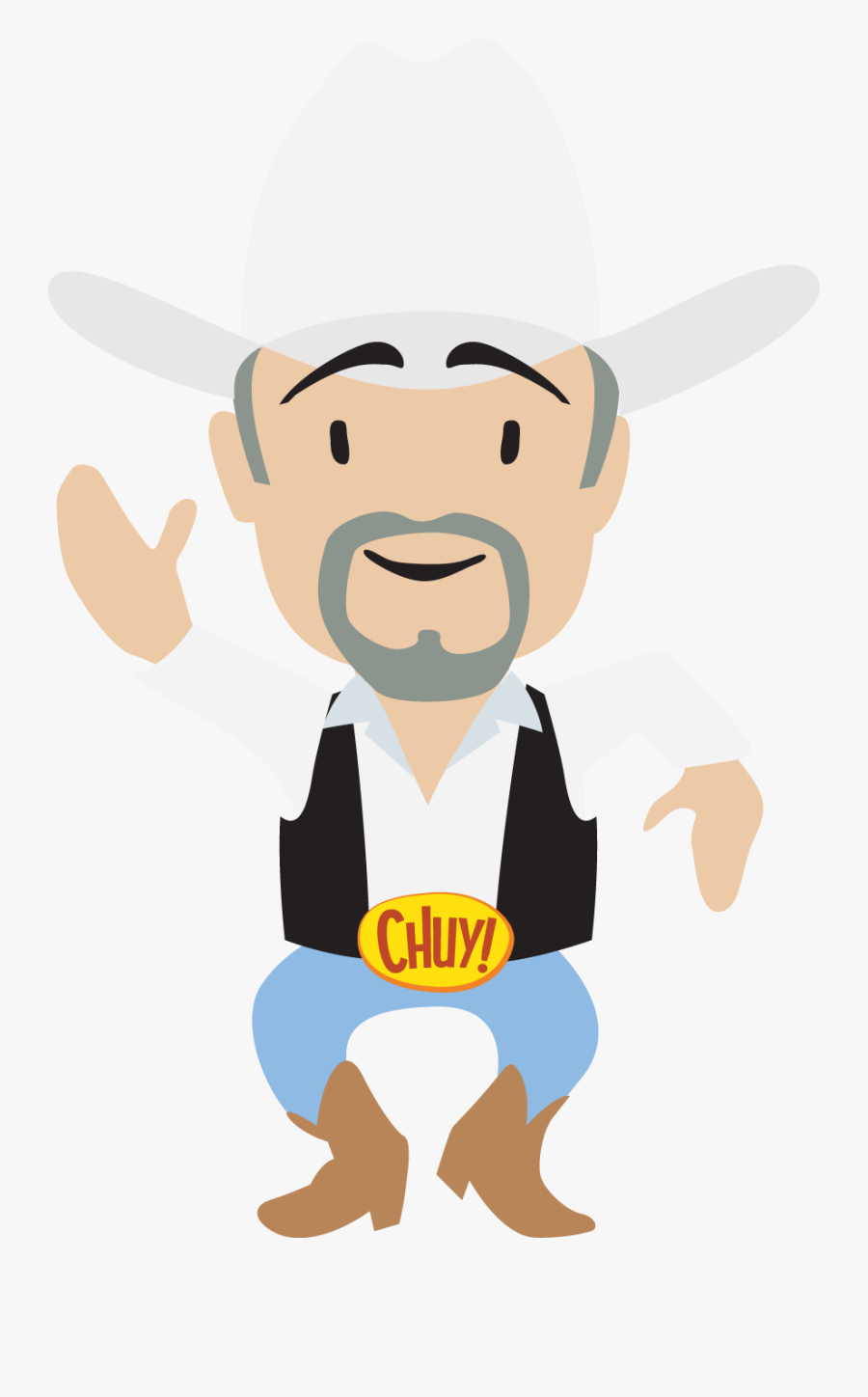 Chuy White Shirt And White Hat - Shirt, Transparent Clipart