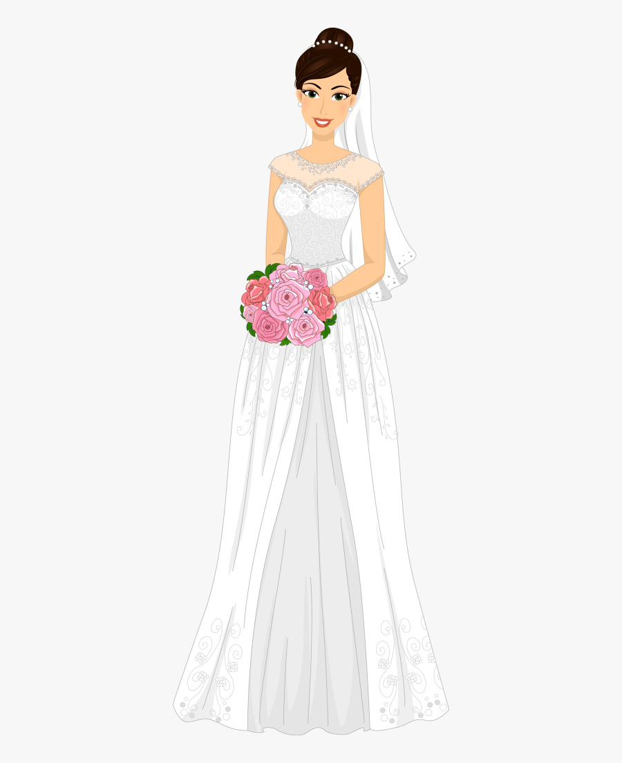 Pink Wedding Dress White Background, Transparent Clipart