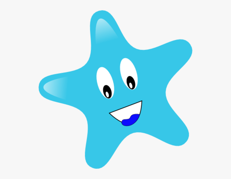 Face Clipart Star - Star Clipart Face Blue, Transparent Clipart
