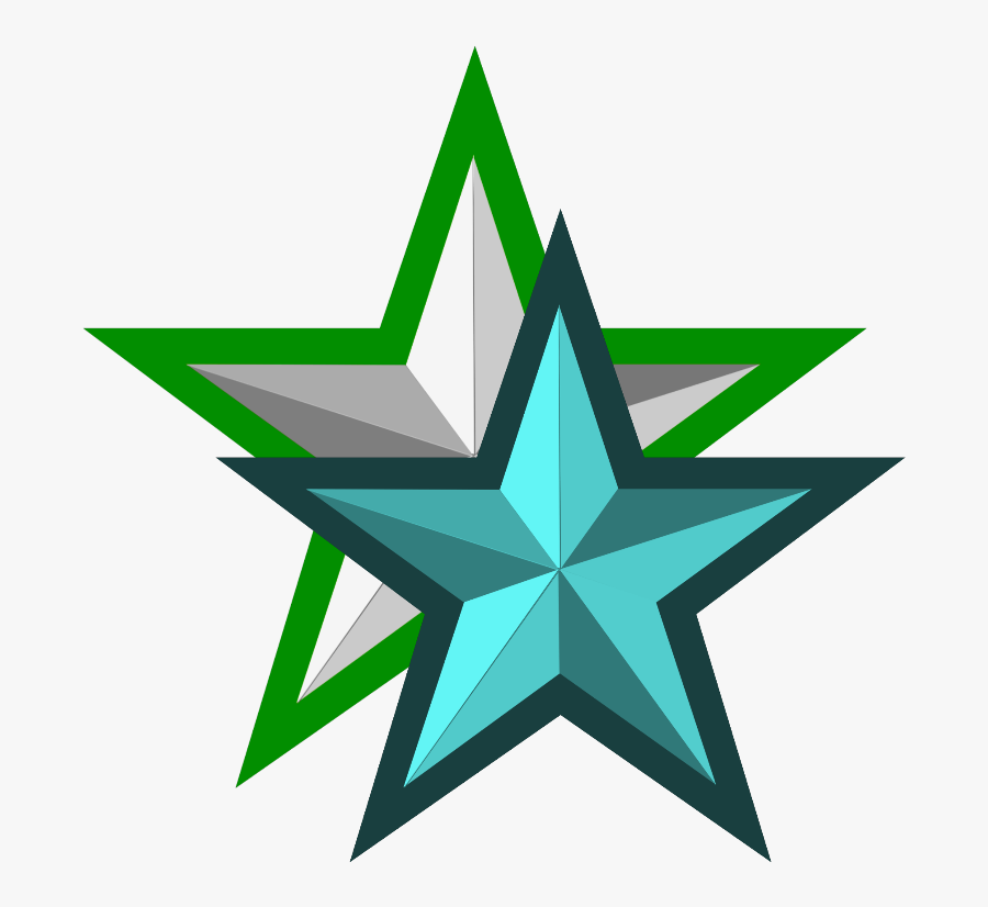 #mq #green #blue #star #stars - Red And Yellow Stars, Transparent Clipart