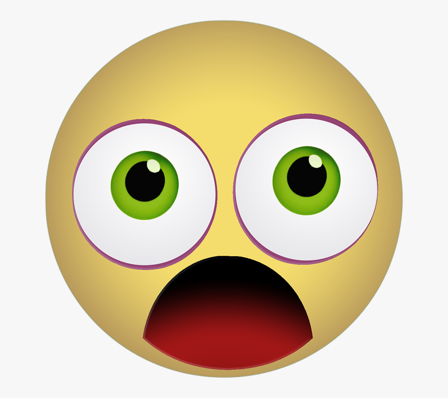 Graphic, Emoticon, Smiley, Scared, Shocked, Yellow - Terrified Emoji Transparent Background, Transparent Clipart