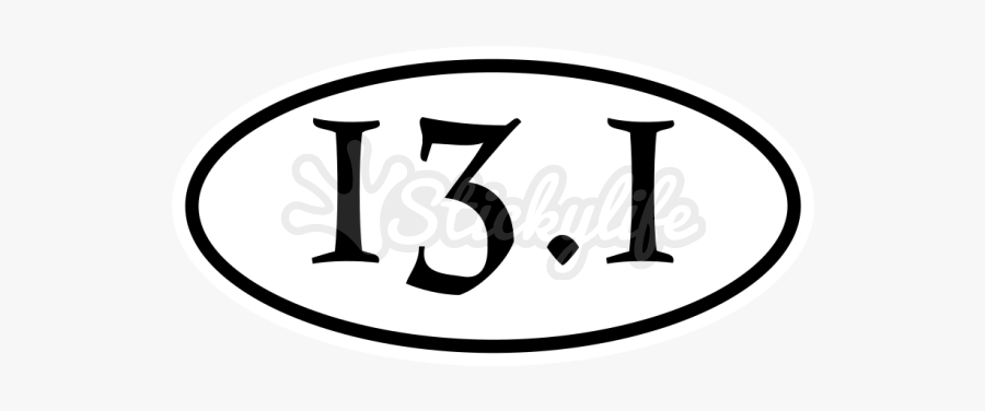 Half Marathon Oval Vinyl Decal, Transparent Clipart