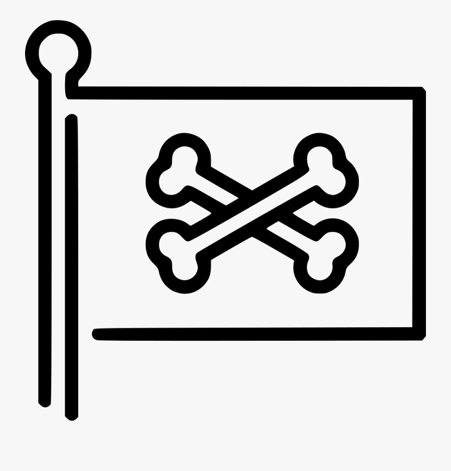 Pirate Flag - Skull Vector Cartoon, Transparent Clipart