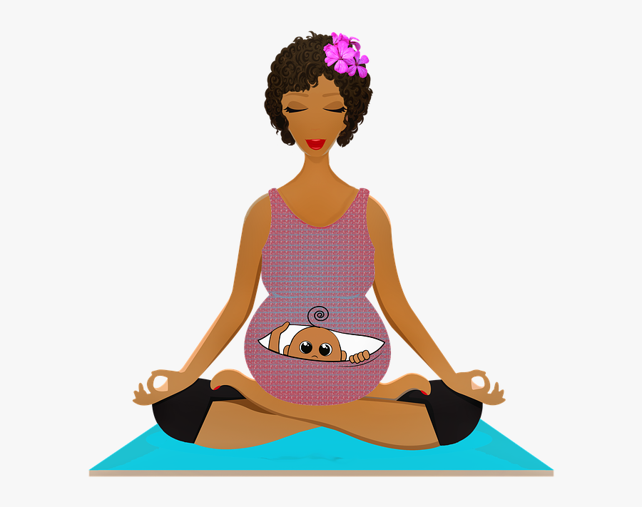 Pregnant Woman Yoga, Afro American, Pregnant, Lady - Pregnant Yoga Clip Art, Transparent Clipart