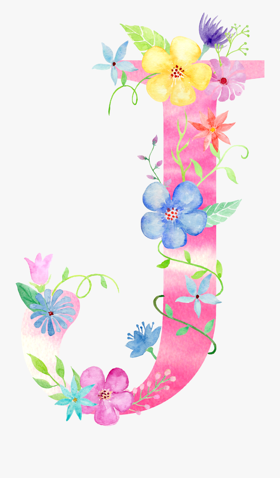 Flower Clipart Alphabet J Pin - Letter J Clipart Flower, Transparent Clipart