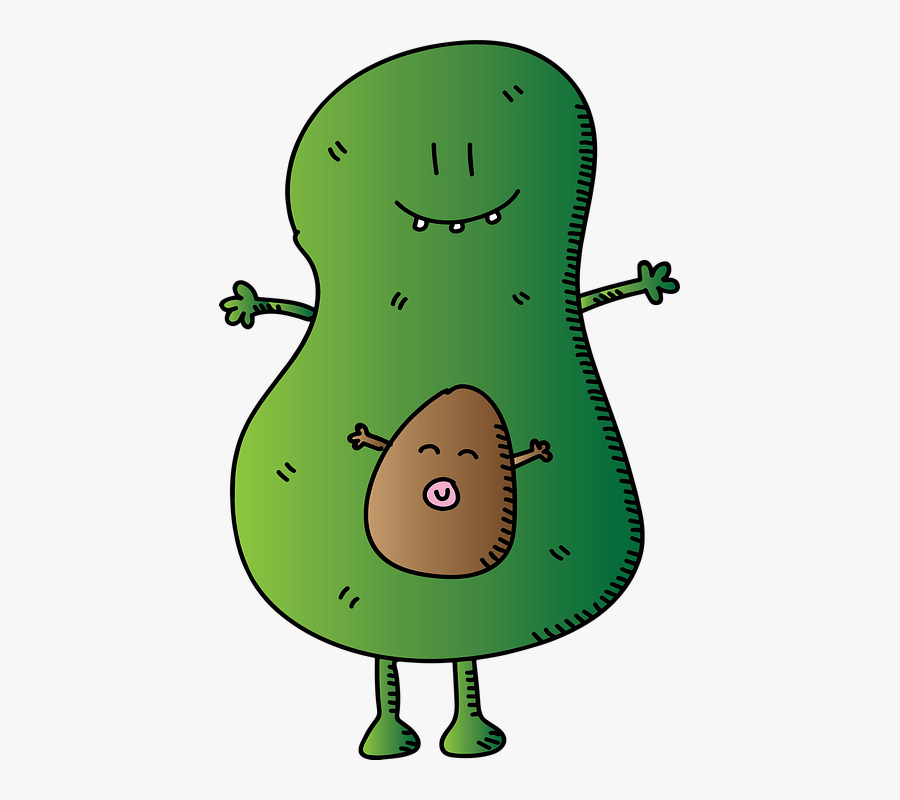 Sketch, Avocado, Baby, Vegetable, Guacamole, Cartoon - Cartoon, Transparent Clipart