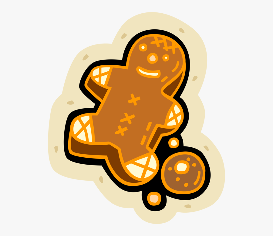 Vector Illustration Of Baked Goods Gingerbread Man, Transparent Clipart