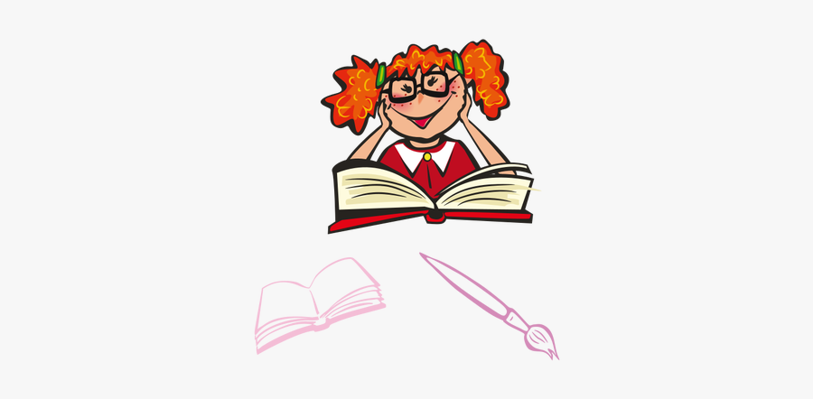 Girl Studying Vector Image - Presbyopia Meaning In Hindi, Transparent Clipart