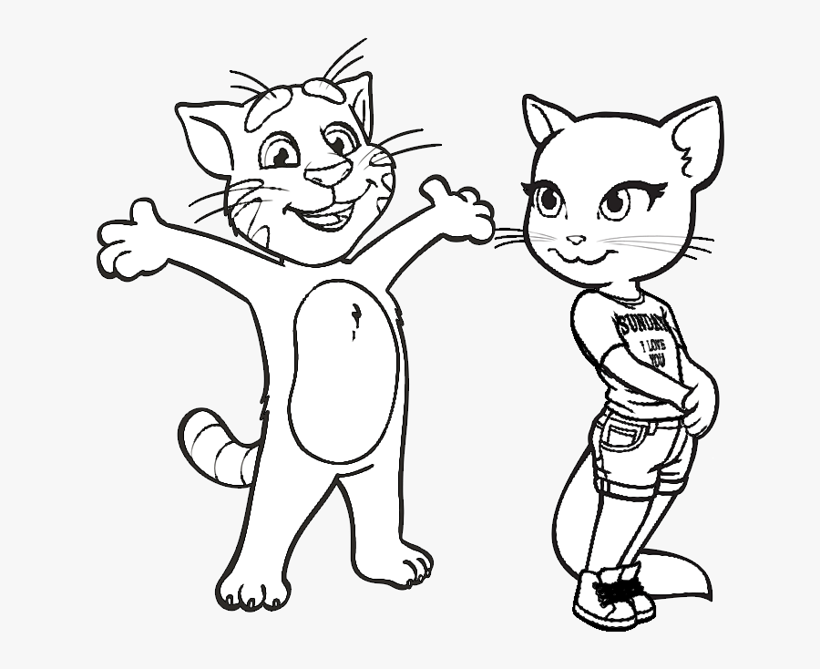 Jerry Drawing Line - Tom Y Angela Para Colorear, Transparent Clipart