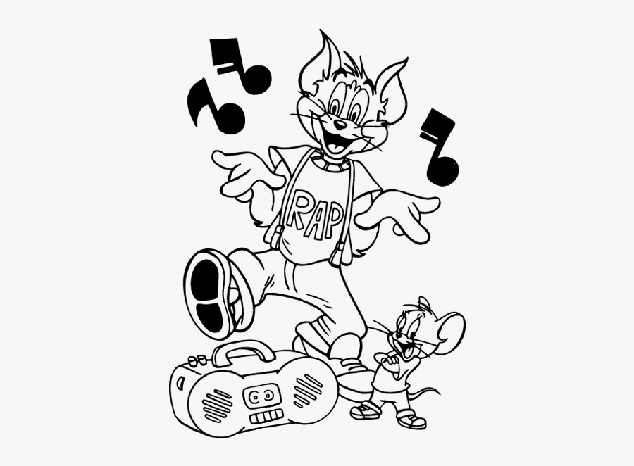 Jerry Drawing Tomy - Music Coloring Page Tom And Jerry, Transparent Clipart