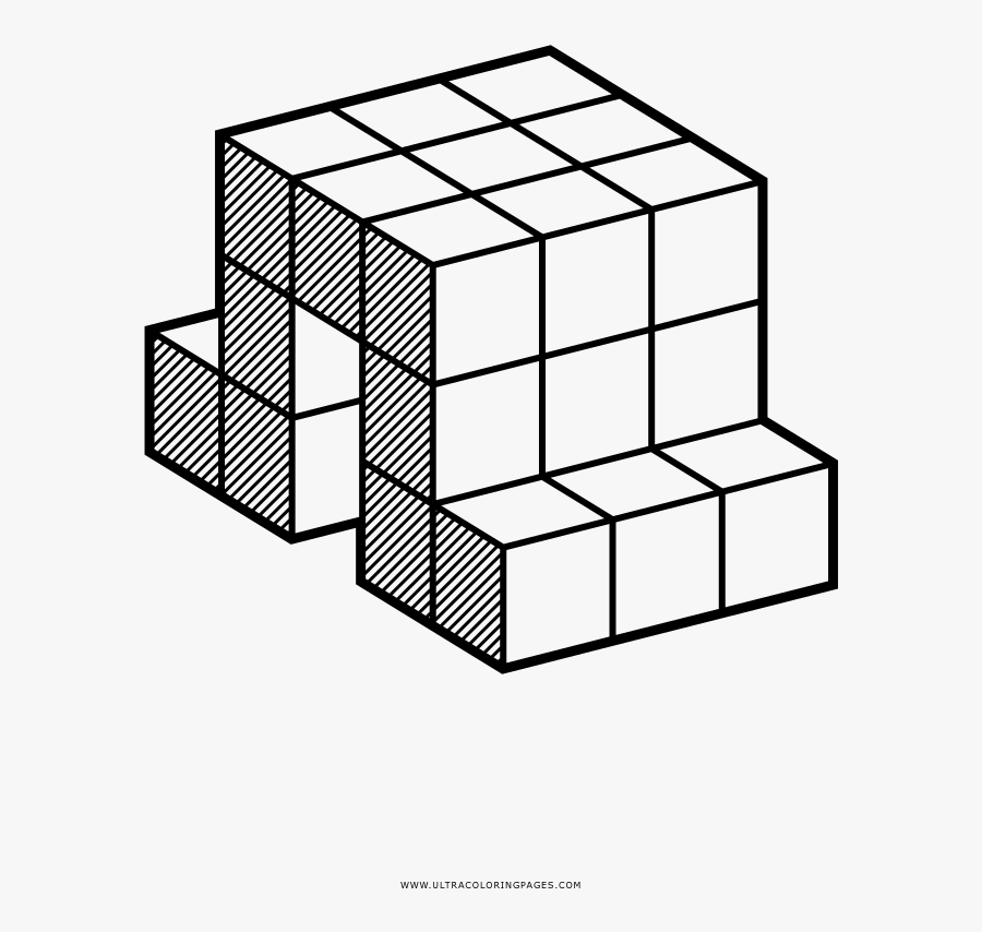 Tunnel Coloring Page - Rubix Cube To Colour, Transparent Clipart