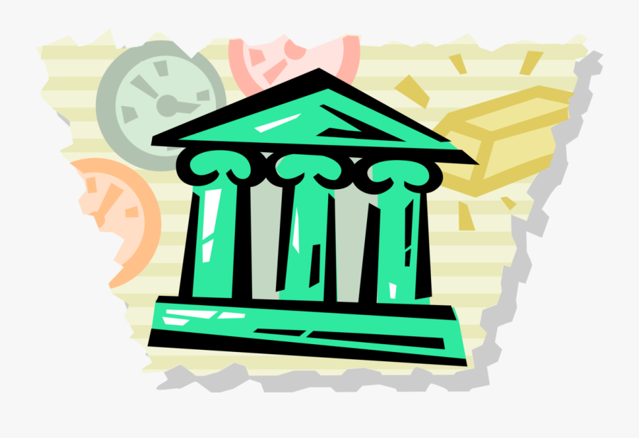Vector Illustration Of Financial Banking Institution - Illustration, Transparent Clipart