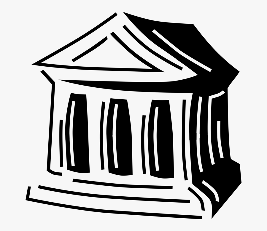 Vector Illustration Of Financial Institution Bank With, Transparent Clipart