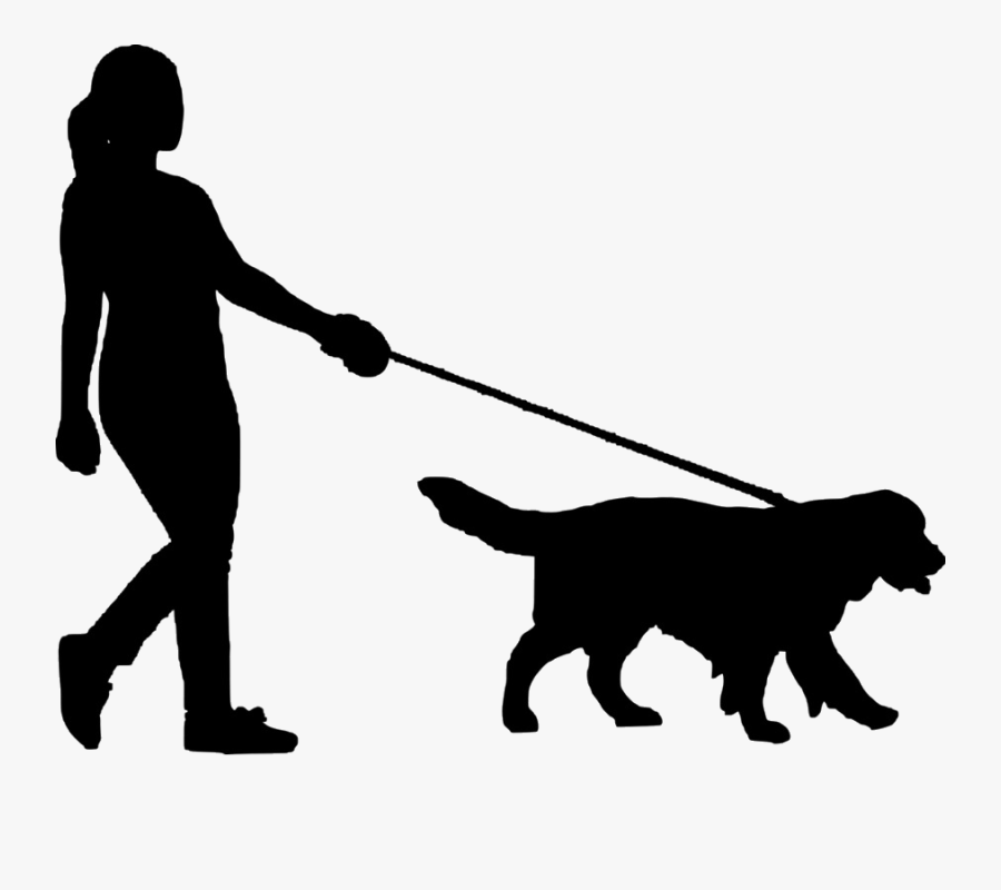 Dog Walking Person Silhouette Clipart Clip Art Transparent - Walking Dog Silhouette Png, Transparent Clipart