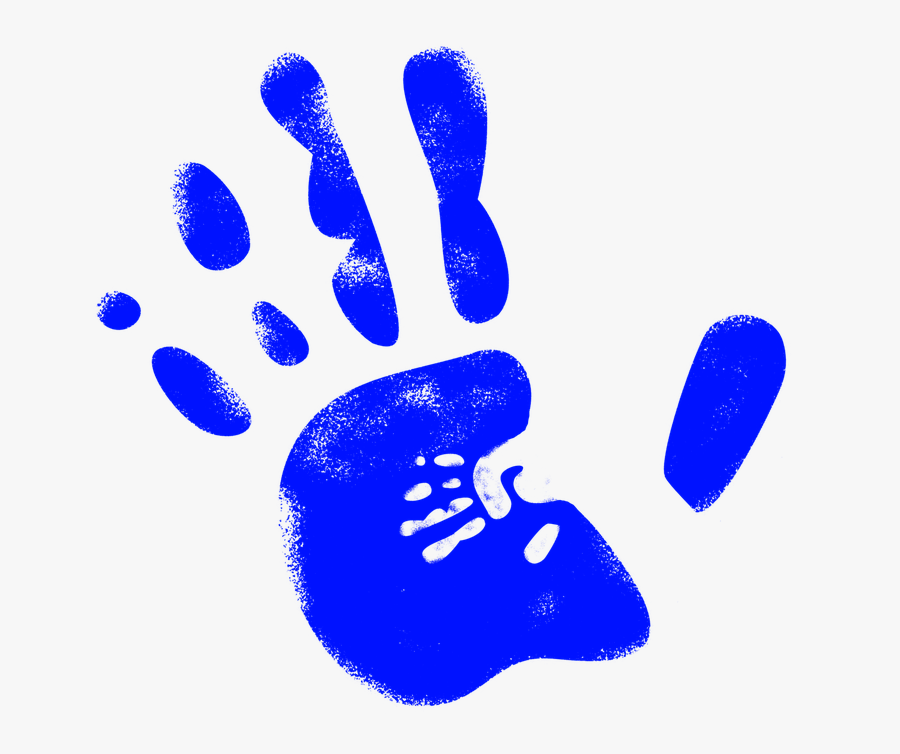 Montessori School - Handprint Blue Clipart Transparent, Transparent Clipart