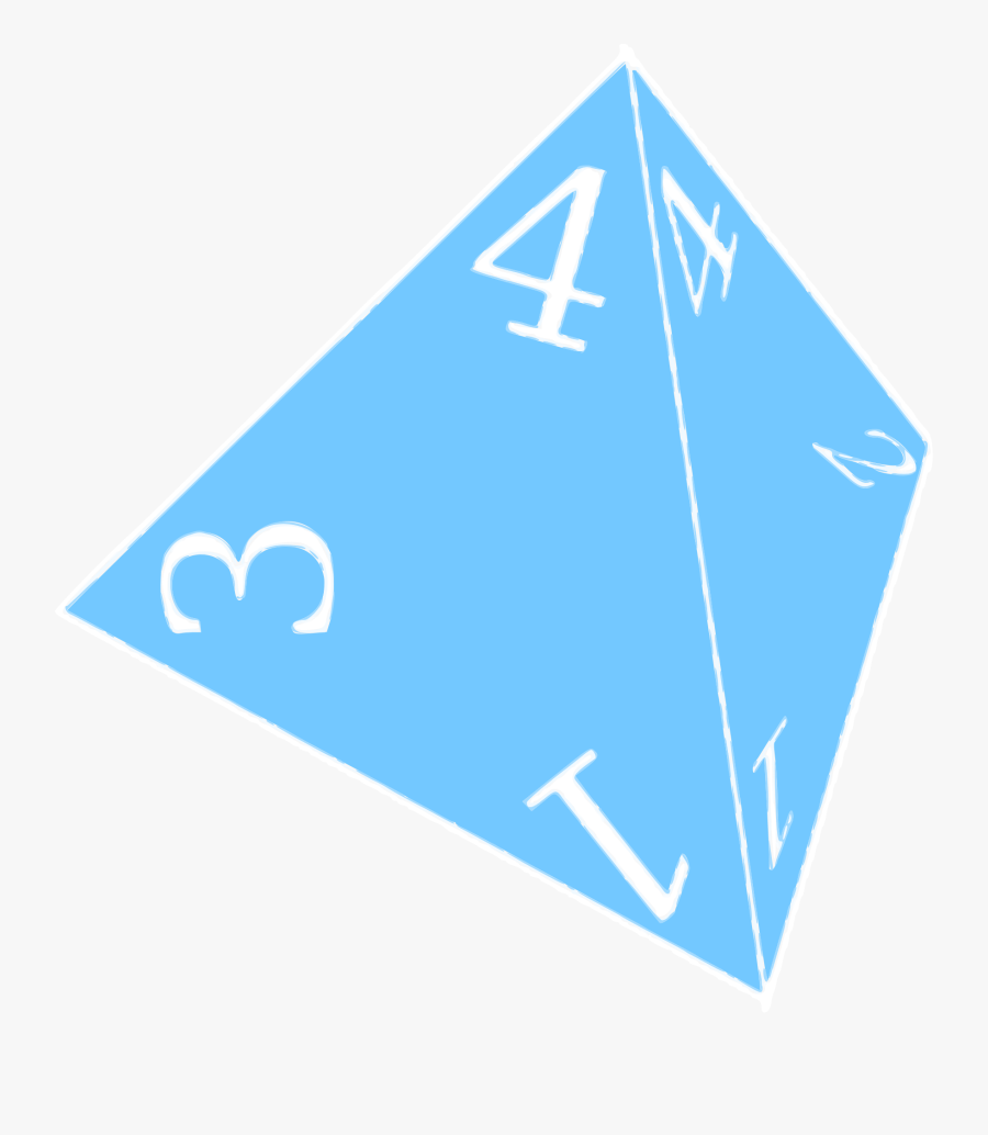 Dice Clipart Teal - Transparent 4 Sided Die, Transparent Clipart