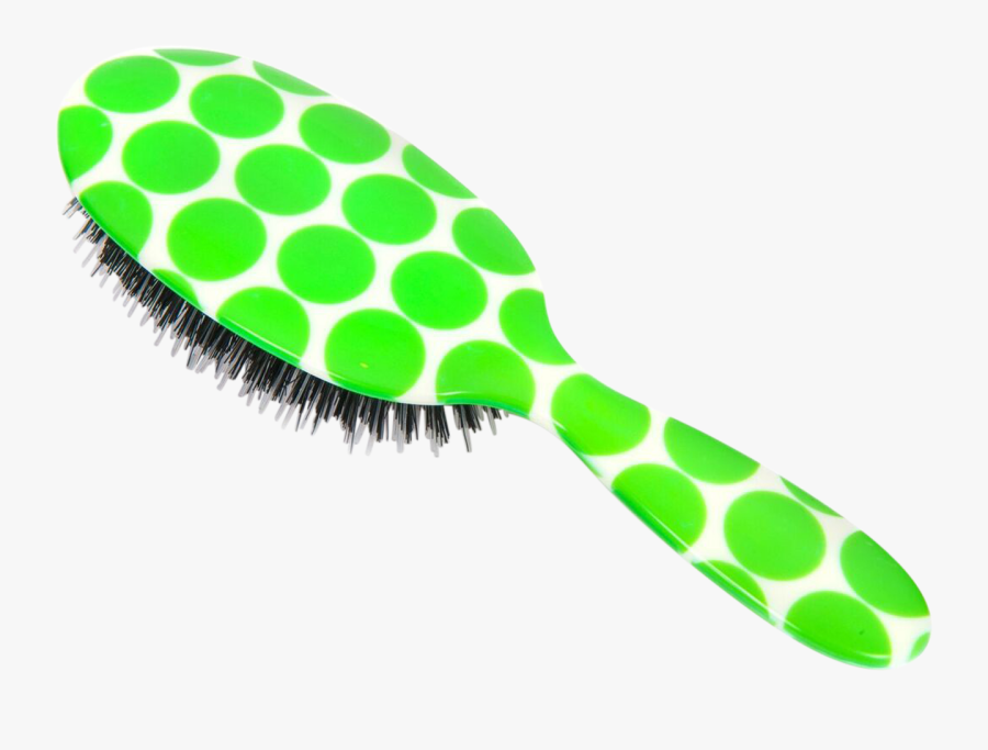 Rock & Ruddle Green Polka Dot Hairbrush, Transparent Clipart