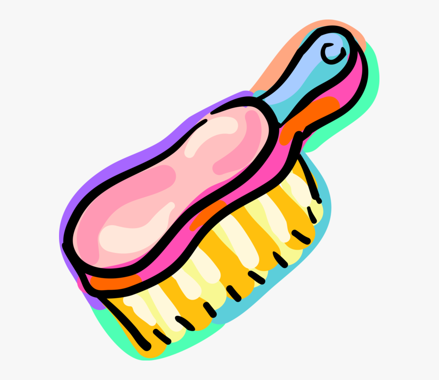 Vector Illustration Of Personal Grooming Hairbrush, Transparent Clipart