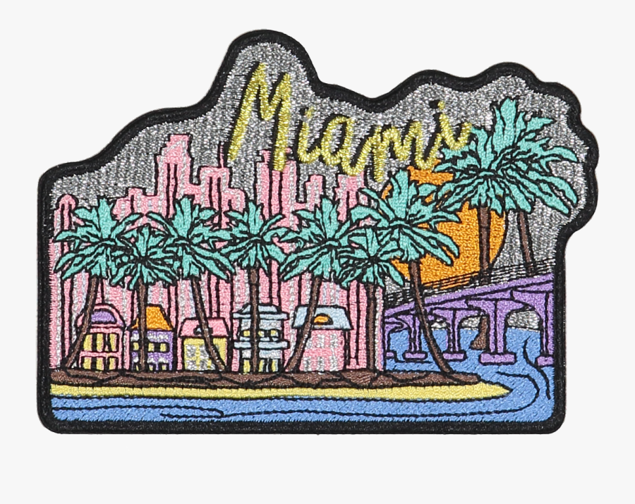Miami Sticker Patch, Transparent Clipart