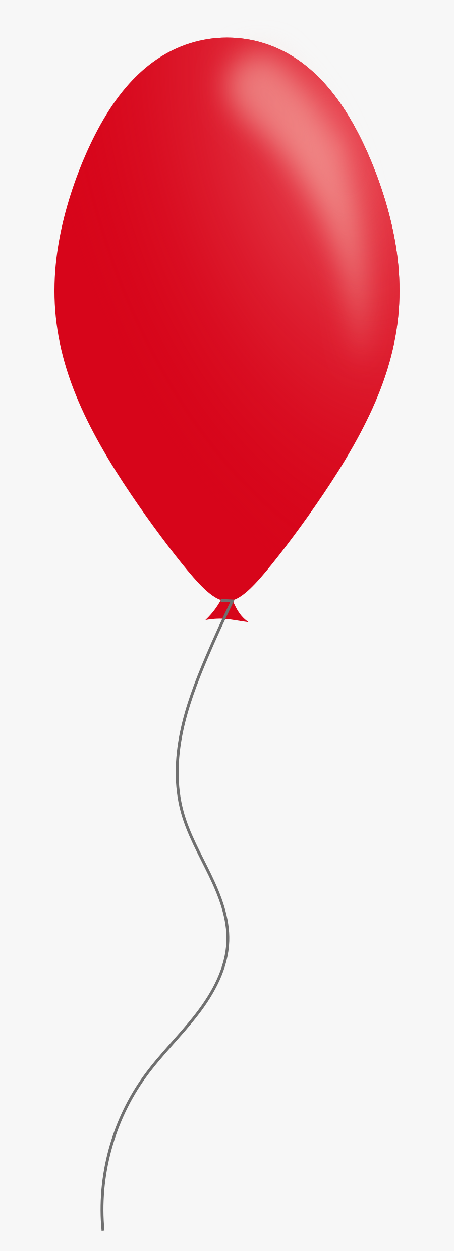 Transparent Heart Balloon Clipart - Red Single Balloon Png, Transparent Clipart