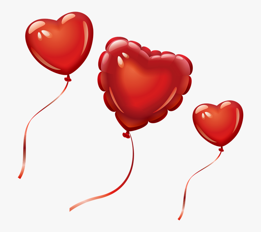 Heart Balloons, Red Balloon, Love, Romantic, Flying - Heart Balloon Png, Transparent Clipart