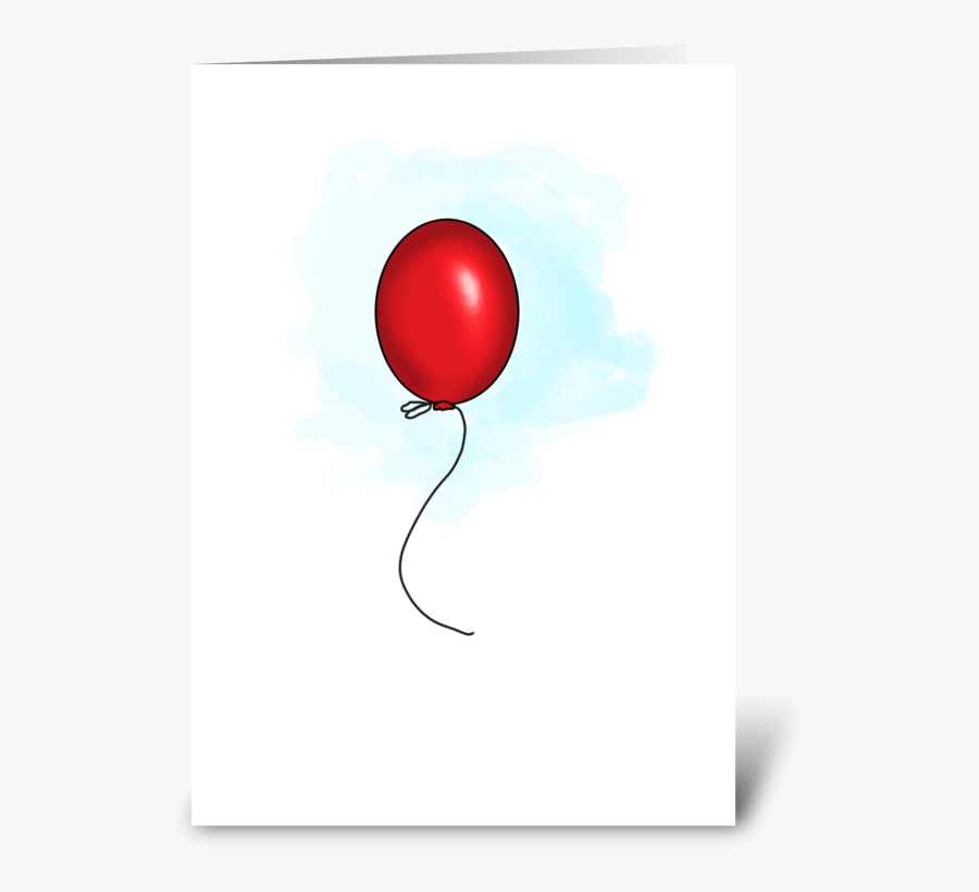 One Red Balloon Greeting Card - Balloon, Transparent Clipart