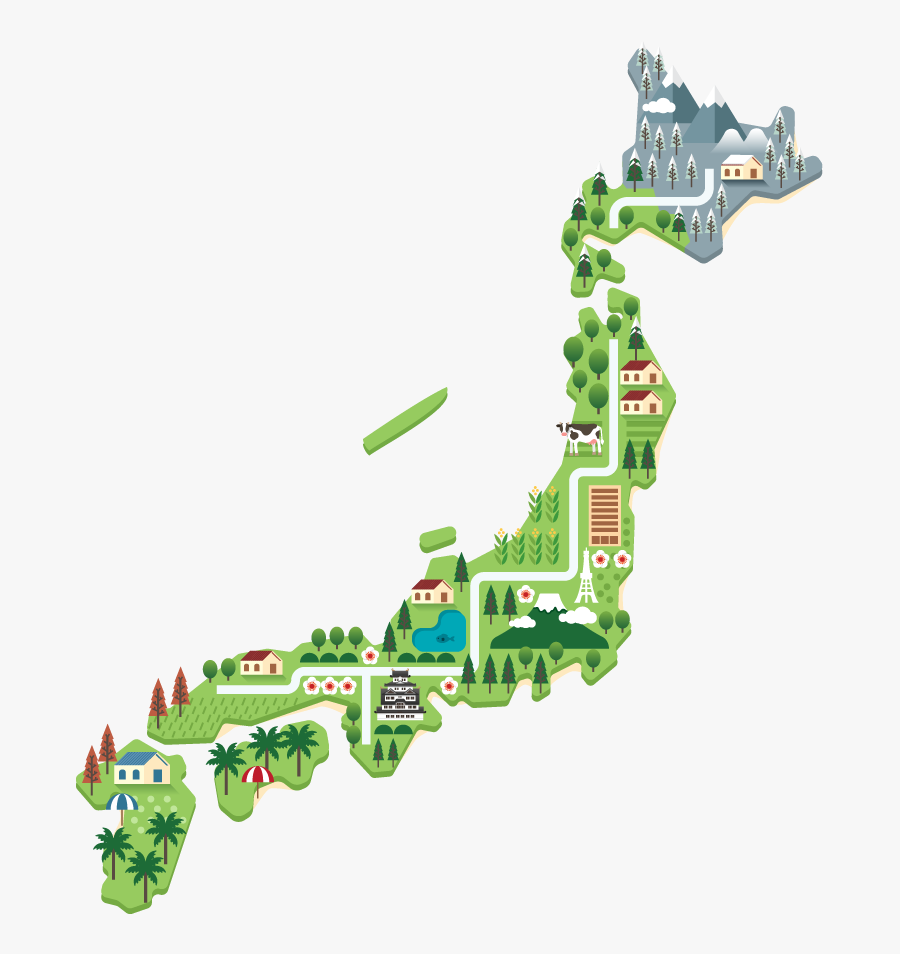 Red Ballon Map - Japan Map Infographic, Transparent Clipart