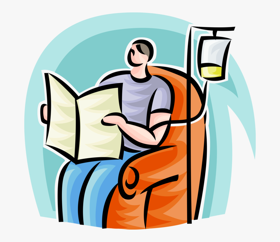 Vector Illustration Of Patient Reads Magazine With, Transparent Clipart