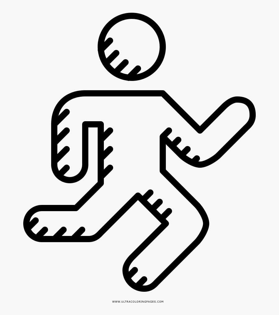 Jogging Coloring Page - Dibujos De Trotar Para Dibujar, Transparent Clipart