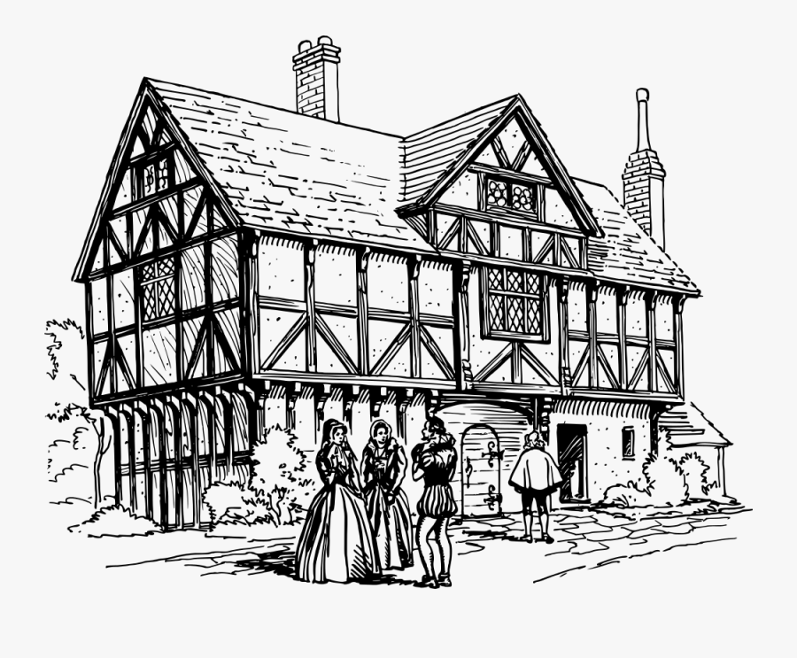 Halftimberedhouse - Drawing, Transparent Clipart