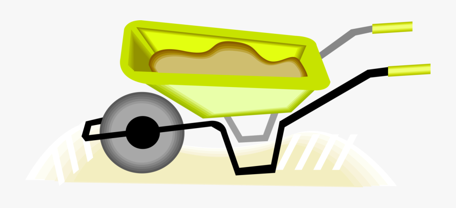 Vector Illustration Of Hand-propelled Wheelbarrow For, Transparent Clipart