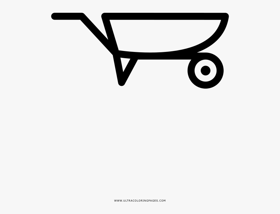 Wheel Barrow Coloring Page - Wheelbarrow, Transparent Clipart