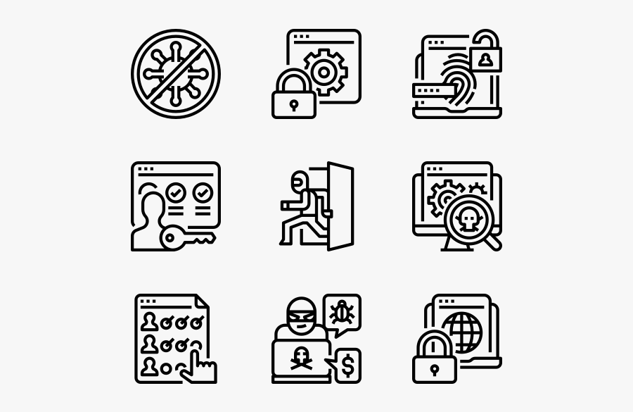 Cyber Security - Railway Icons, Transparent Clipart