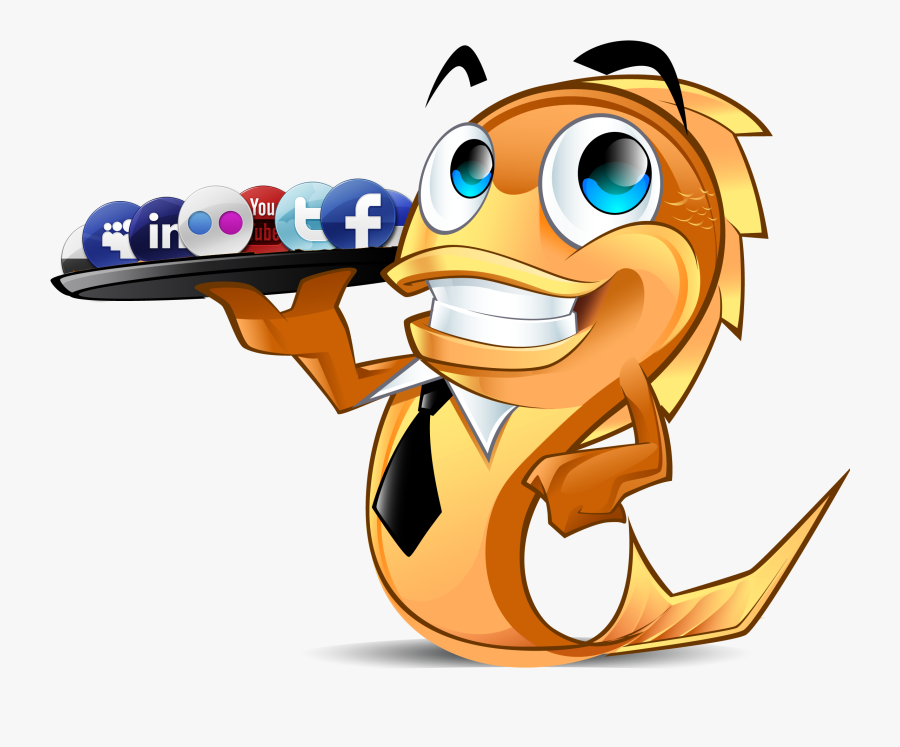 Fish And Social Media, Transparent Clipart