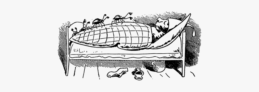 Vector Clip Art Of Man Sleeping On Bed Bugs - Wilhelm Busch Maikäfer, Transparent Clipart