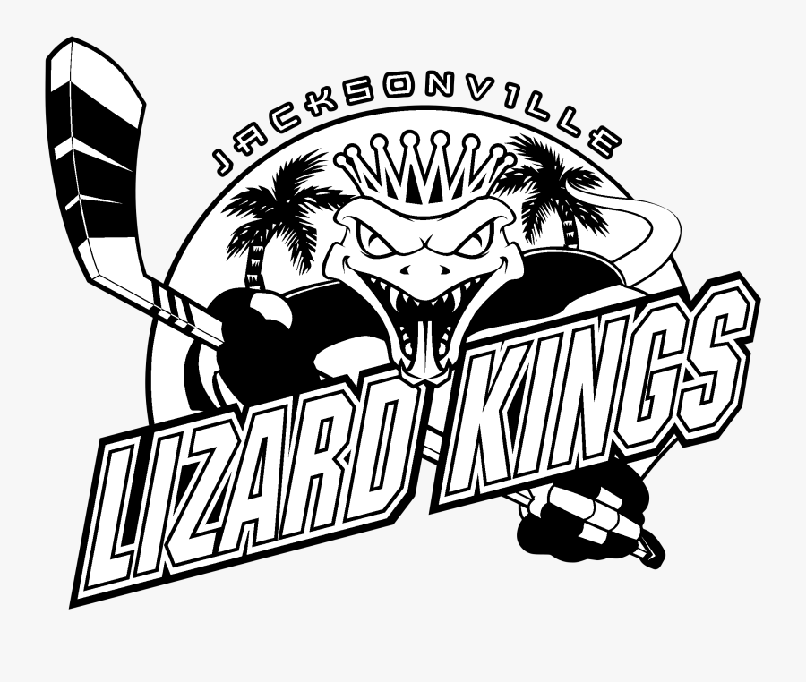 Jacksonville Lizard Kings Logo Black And White - Jacksonville Lizard Kings, Transparent Clipart