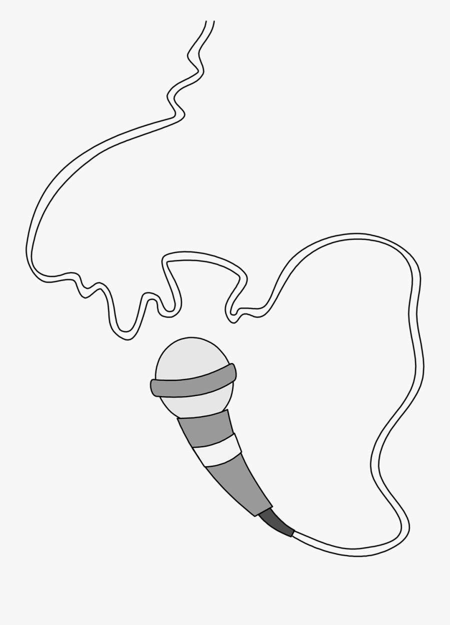 Drawn Microphone Cord Png - Mic With Wire Clipart Png, Transparent Clipart