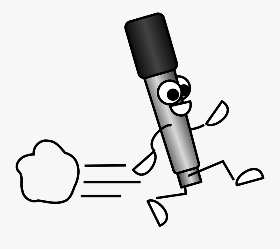 Microphone, Sound, Running, Speed, Comic, Funny - Microphone Running, Transparent Clipart