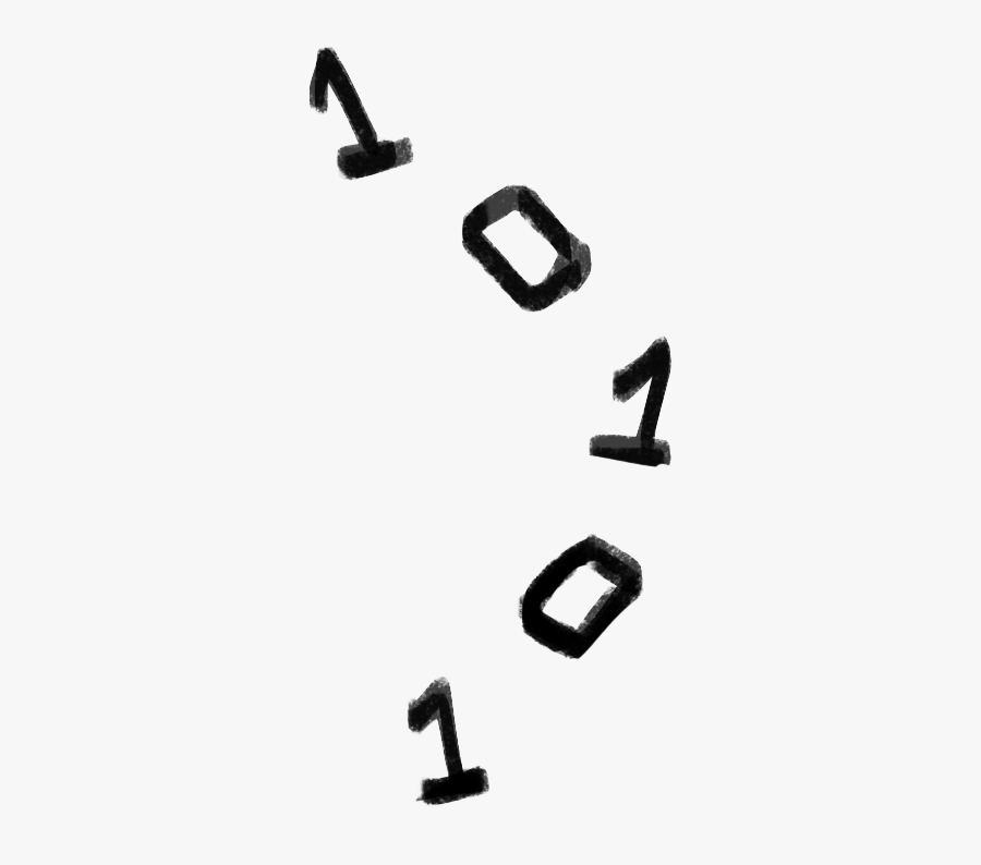Binary Curved Line - Calligraphy, Transparent Clipart