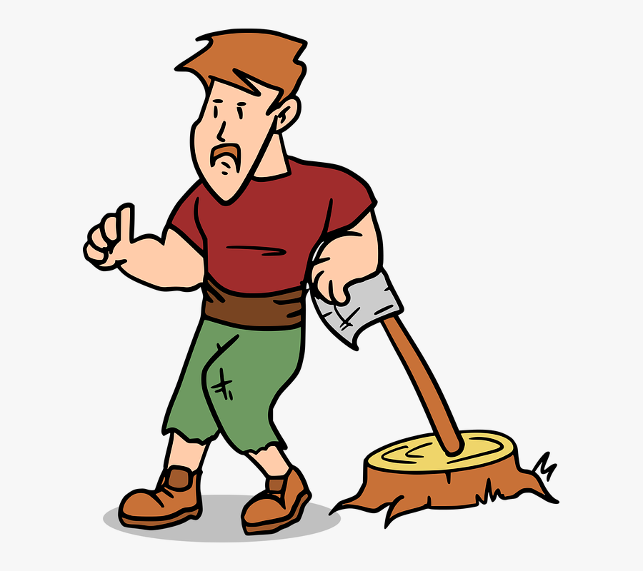 Lumberjack, Wood, Forest, Axe, Tree Stump, Firewood - คน ตัด ไม้ Png, Transparent Clipart