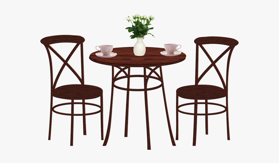 Dining Table, Chairs, Coffee, Flowers, Wood, Furniture - Chair, Transparent Clipart