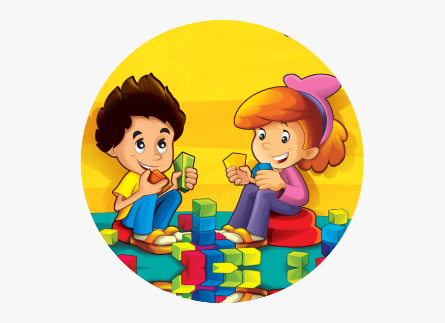 Transparent Children Playing With Blocks Clipart - Desenho De Criança Colorido, Transparent Clipart