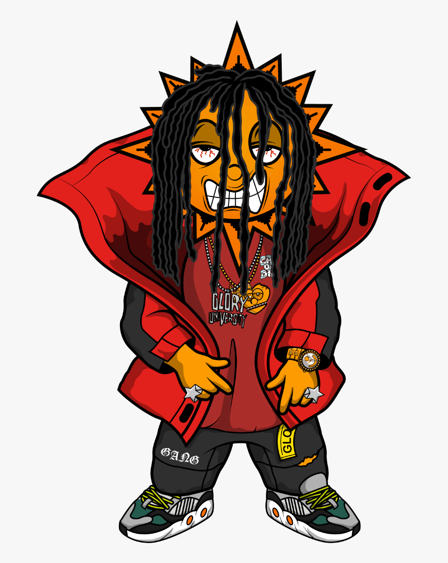 Chief Keef Cartoon Glo Gang, Transparent Clipart