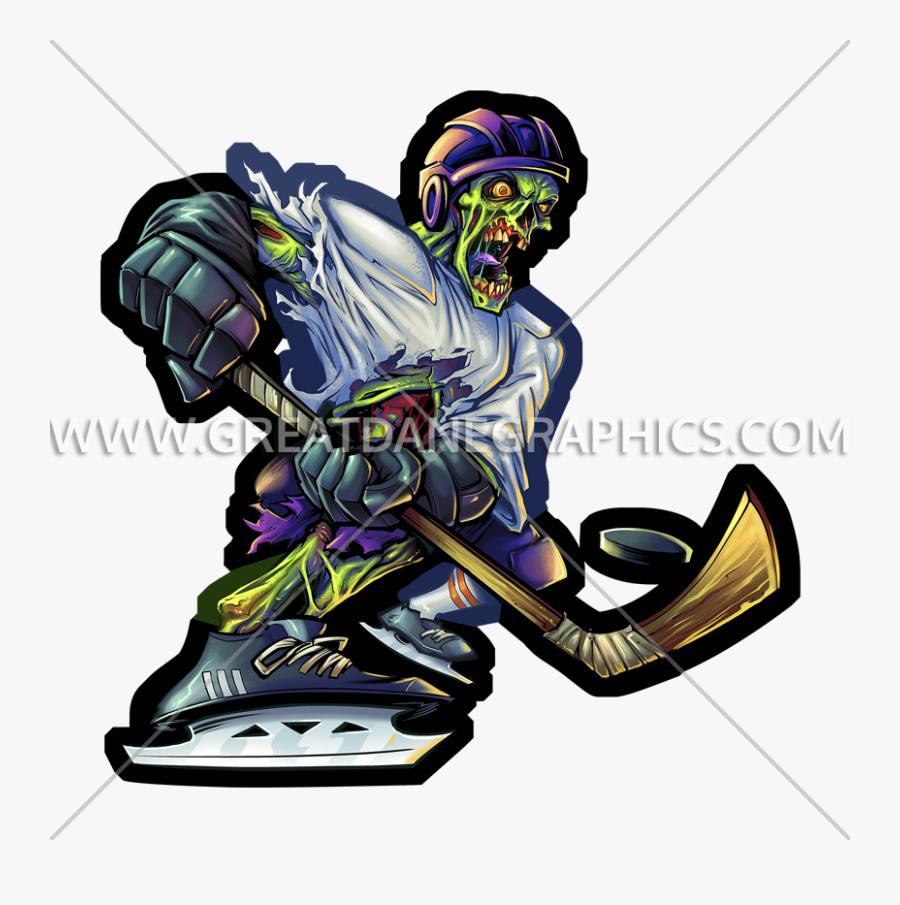 Zombie Production Ready Artwork - Hockey Player Graphic Art, Transparent Clipart