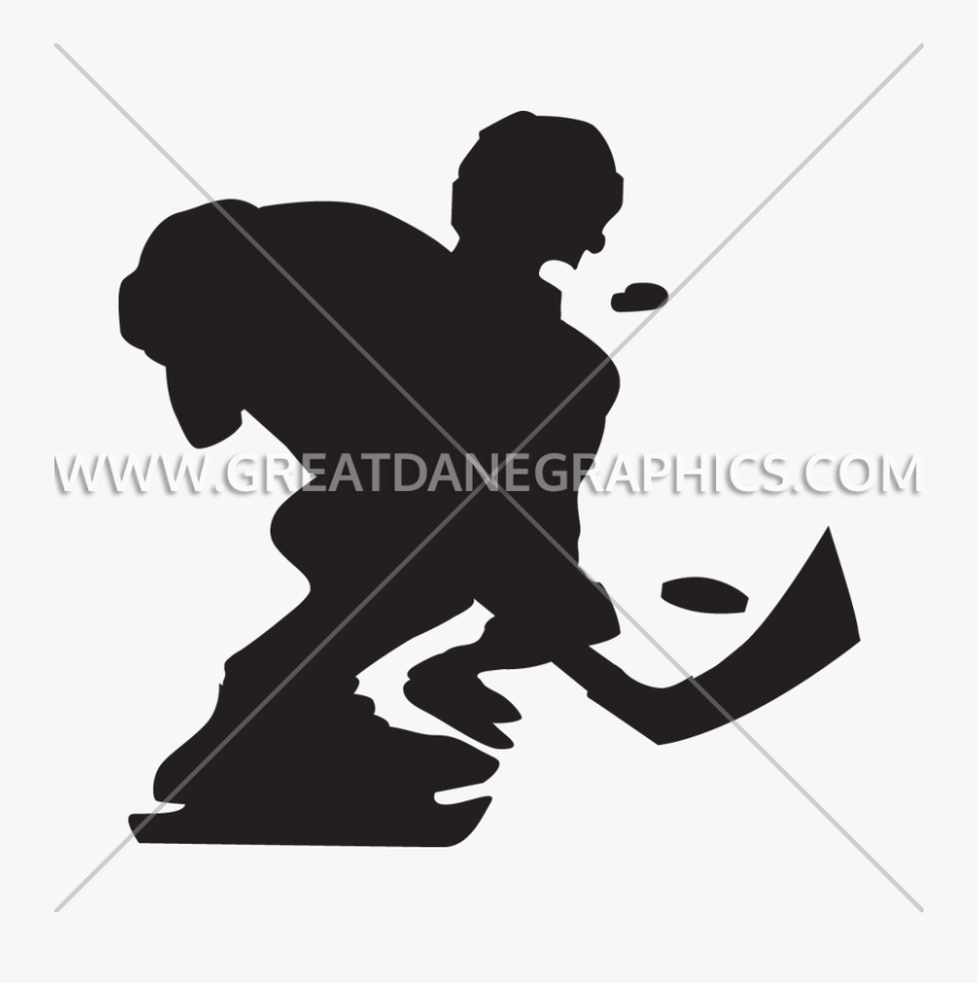 Hockey Clipart Slap Shot - Silhouette, Transparent Clipart