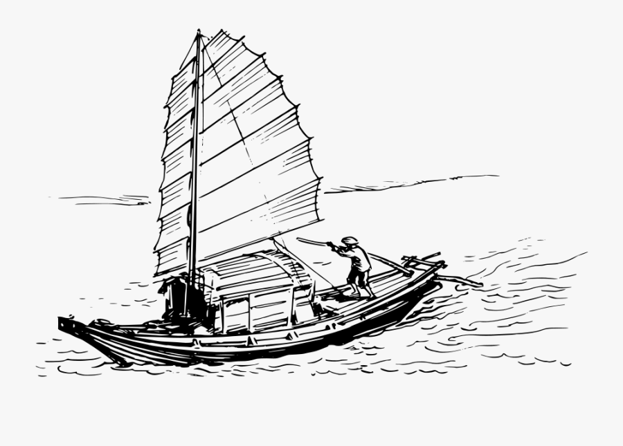 Sampan Svg Clip Arts - Yangtze Boatman, Transparent Clipart