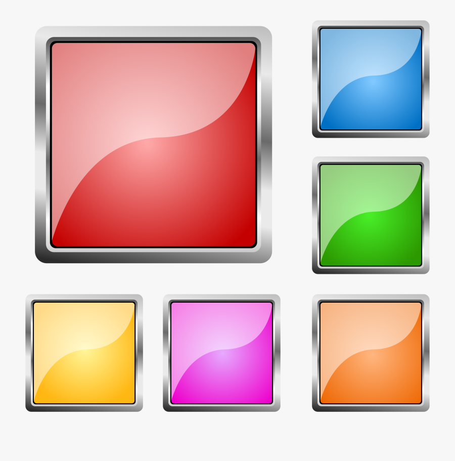 Clipart - Square Buttons Png, Transparent Clipart