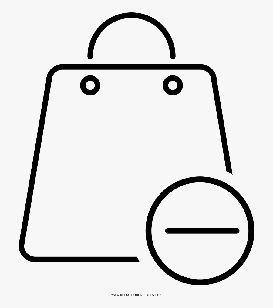 Bag Coloring Page - Line Art, Transparent Clipart